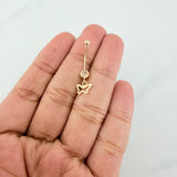 Piercing Ombligo Dije Mariposa 0.7 g / 2.7 cm Oro Amarillo 18K