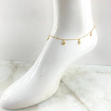 Tobillera Espiga 3.1gr / 23cm / 1.5mm Osos-Corazones-Trebol Oro Amarillo 18K *