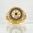 Anillo Timon Movil 12.4gr / T9 1/4 / Circones Negros Oro Amarillo 18K *