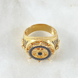 Anillo Timon Movil 12.4gr / T9 1/4 / Circones Negros Oro Amarillo 18K *