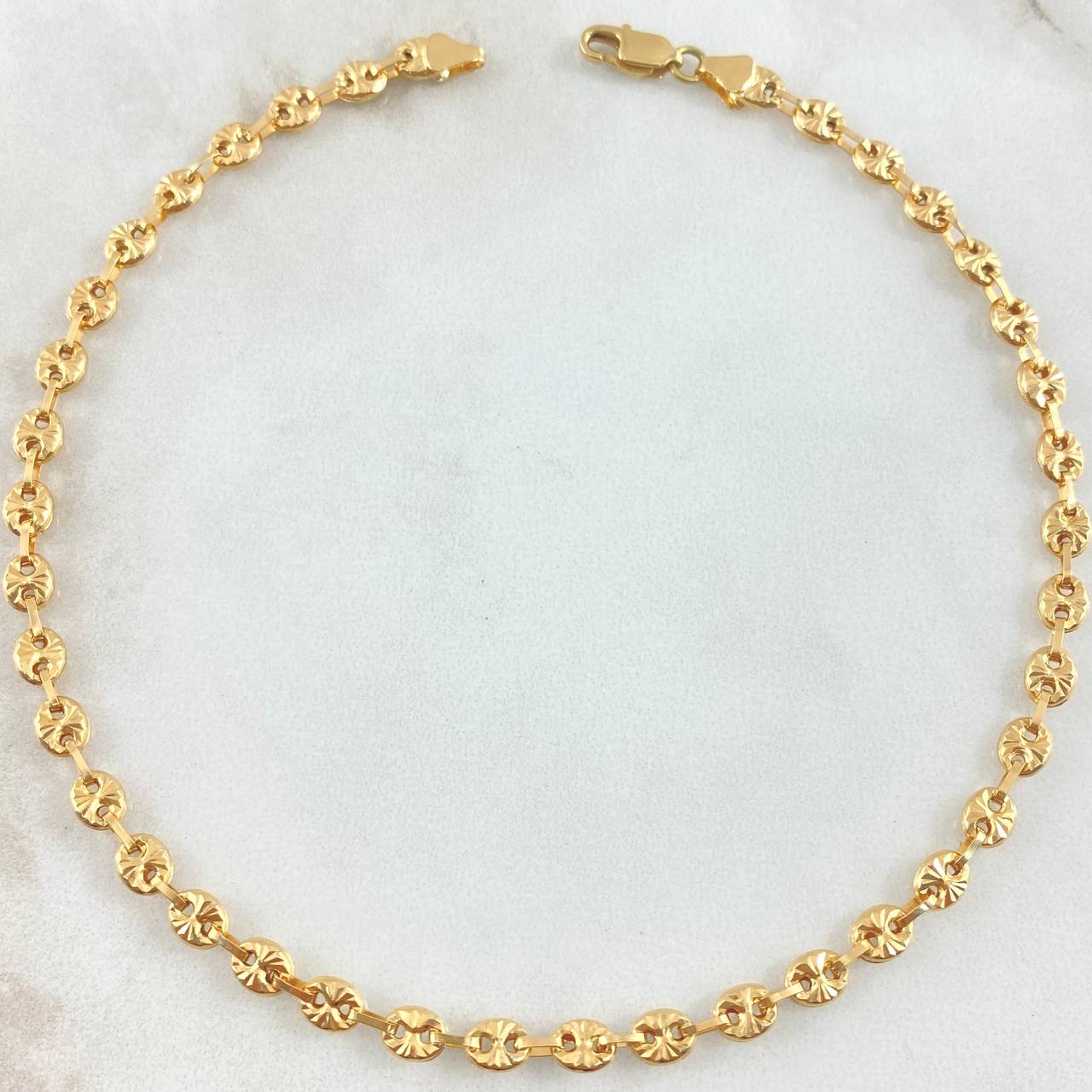 Tobillera GC 4.85gr / 27cm / 4mm / Diamantados Oro Amarillo 18K