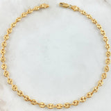 Tobillera GC 4.85gr / 27cm / 4mm / Diamantados Oro Amarillo 18K