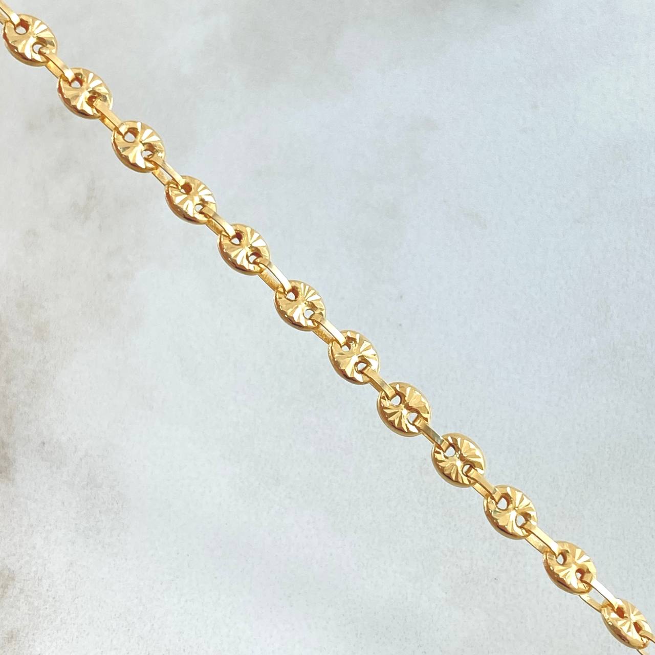 Tobillera GC 4.85gr / 27cm / 4mm / Diamantados Oro Amarillo 18K