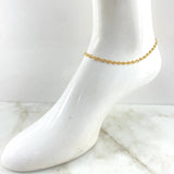 Tobillera GC 4.85gr / 27cm / 4mm / Diamantados Oro Amarillo 18K