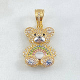 Dije Oso 4.9gr / 3cm / Circones Blancos Azules Rosados Verde Dos Oros Amarillo Blanco 18K ©