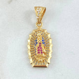 Dije Virgen Guadalupe 3gr / 3.2cm / Circones Blancos Azules Fucsias Oro Amarillo 18K