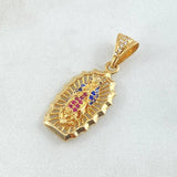 Dije Virgen Guadalupe 3gr / 3.2cm / Circones Blancos Azules Fucsias Oro Amarillo 18K