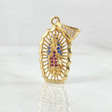 Dije Virgen Guadalupe 3gr / 3.2cm / Circones Blancos Azules Fucsias Oro Amarillo 18K