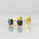 Topos Bisel 0.65gr / 4.5mm Circon Negro Oro Amarillo 18K *
