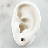 Topos Bisel 0.65gr / 4.5mm Circon Negro Oro Amarillo 18K *