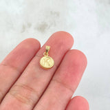 Dije Letra K 0.4gr / 1.4cm / Circulo Cargador Bordeado Oro Amarillo 18K *