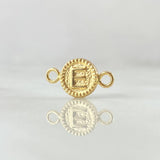 Herraje Letra E 0.45gr / 1.5cm / Bordeado Oro Amarillo 18K *