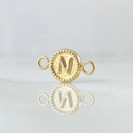 Herraje Letra N 0.6gr / 1.8cm / Oro Amarillo 18K