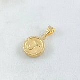 Dije Letra J 0.55gr / 1.7cm / Circulo Cargador Bordeado Oro Amarillo 18K