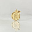 Dije Letra F 0.35gr / 1.5cm / Circulo Texturizado Oro Amarillo 18K