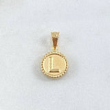 Dije Letra L 0.6gr / 1.7cm-Mate-Bordeado Oro Amarillo 18K ©