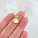 Dije Letra L 0.6gr / 1.7cm-Mate-Bordeado Oro Amarillo 18K ©