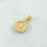 Dije Letra M 0.55gr / 1.7cm / Circulo Cargador Bordeado Oro Amarillo 18K