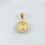 Dije Letra D 0.6gr / 1.7cm-Mate-Bordeado Oro Amarillo 18K ©