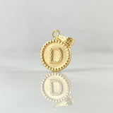 Dije Letra D 0.6gr / 1.7cm-Mate-Bordeado Oro Amarillo 18K ©