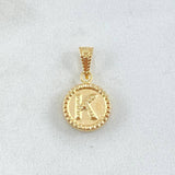 Dije Letra K 0.65gr / 1.7cm-Mate-Bordeado Oro Amarillo 18K ©