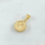 Dije Letra K 0.55gr / 1.7cm / Circulo Cargador Bordeado Oro Amarillo 18K *