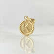 Dije Letra K 0.55gr / 1.7cm / Circulo Cargador Bordeado Oro Amarillo 18K