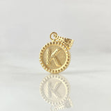Dije Letra K 0.65gr / 1.7cm-Mate-Bordeado Oro Amarillo 18K ©