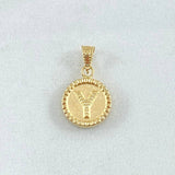 Dije Letra Y 0.55gr / 1.7cm-Mate-Bordeado Oro Amarillo 18K ©