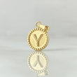 Dije Letra Y 0.55gr / 1.7cm / Circulo Cargador Bordeado Oro Amarillo 18K