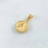 Dije Letra A 0.55gr / 1.7cm-Mate-Bordeado Oro Amarillo 18K ©