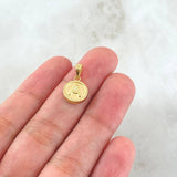 Dije Letra A 0.6gr / 1.7cm / Circulo Cargador Bordeado Oro Amarillo 18K *