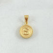 Dije Letra S 0.6gr / 1.7cm / Circulo Bordeado Oro Amarillo 18K *