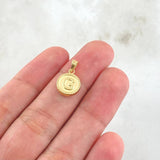 Dije Letra G 0.55gr / 1.7cm / Circulo Cargador Bordeado Oro Amarillo 18K