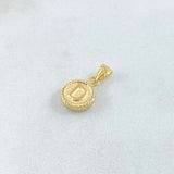 Dije Letra D 0.4gr / 1.4cm / Circulo Cargador Bordeado Oro Amarillo 18K