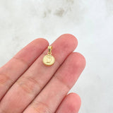 Dije Letra D 0.4gr / 1.4cm / Circulo Cargador Bordeado Oro Amarillo 18K