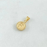 Dije Letra F 0.4gr / 1.4cm / Circulo Texturizado Oro Amarillo 18K *