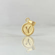 Dije Letra Y 0.45gr / 1.4cm / Circulo Cargador Bordeado Oro Amarillo 18K