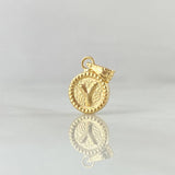 Dije Letra Y 0.45gr / 1.4cm / Circulo Cargador Bordeado Oro Amarillo 18K