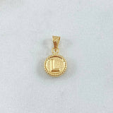 Dije Letra L 0.45gr / 1.5cm-Mate-Bordeado Oro Amarillo 18K ©