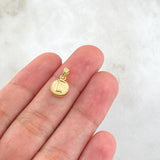 Dije Letra L 0.45gr / 1.4cm / Circulo Cargador Bordeado Oro Amarillo 18K