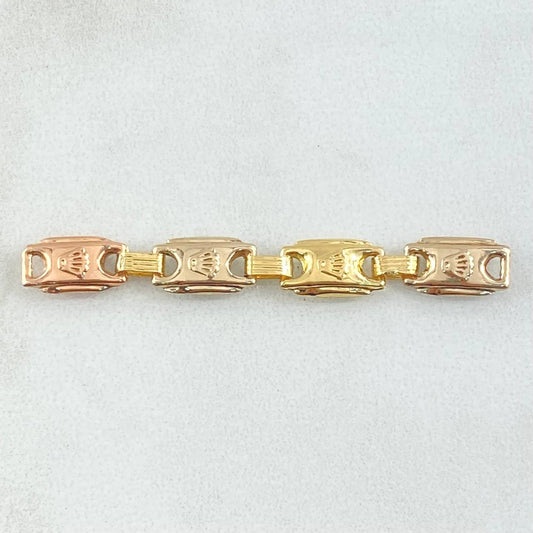 Herraje Retazo Rustico RX 1.3gr / 4.8cm-Cuatro Eslabones Tres Oros 18K ©