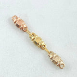 Herraje Retazo Rustico Barril Texturizado 0.7gr / 3.8cm / Oro 18K