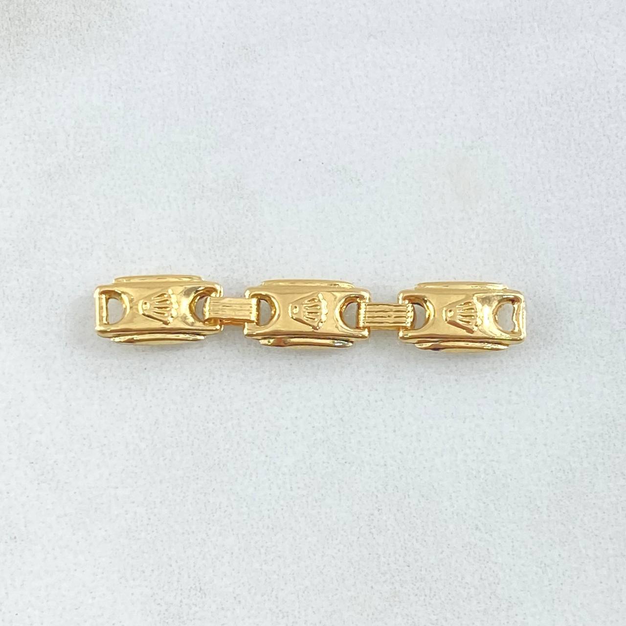 Herraje Retazo Rustico RX 0.95gr / 3.5cm-Tres Eslabones Oro Amarillo 18K ©
