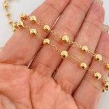Rosario Virgen Milagrosa Cruz Cristo 13.8 g / 60 cm / 5-6mm mm Oro Amarillo 18K