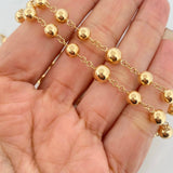 Rosario Virgen Milagrosa Cruz Cristo 18.3 g / 64 cm / 6-7mm mm Oro Amarillo 18K