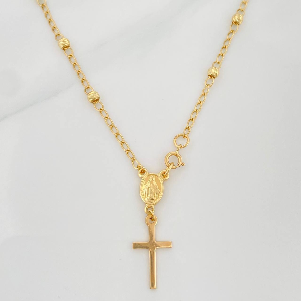 Tobillera Denario Virgen Milagrosa 2.3 g / 20 cm / 3 mm Oro Amarillo 18K