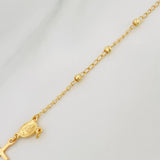 Tobillera Denario Virgen Milagrosa 2.3 g / 20 cm / 3 mm Oro Amarillo 18K