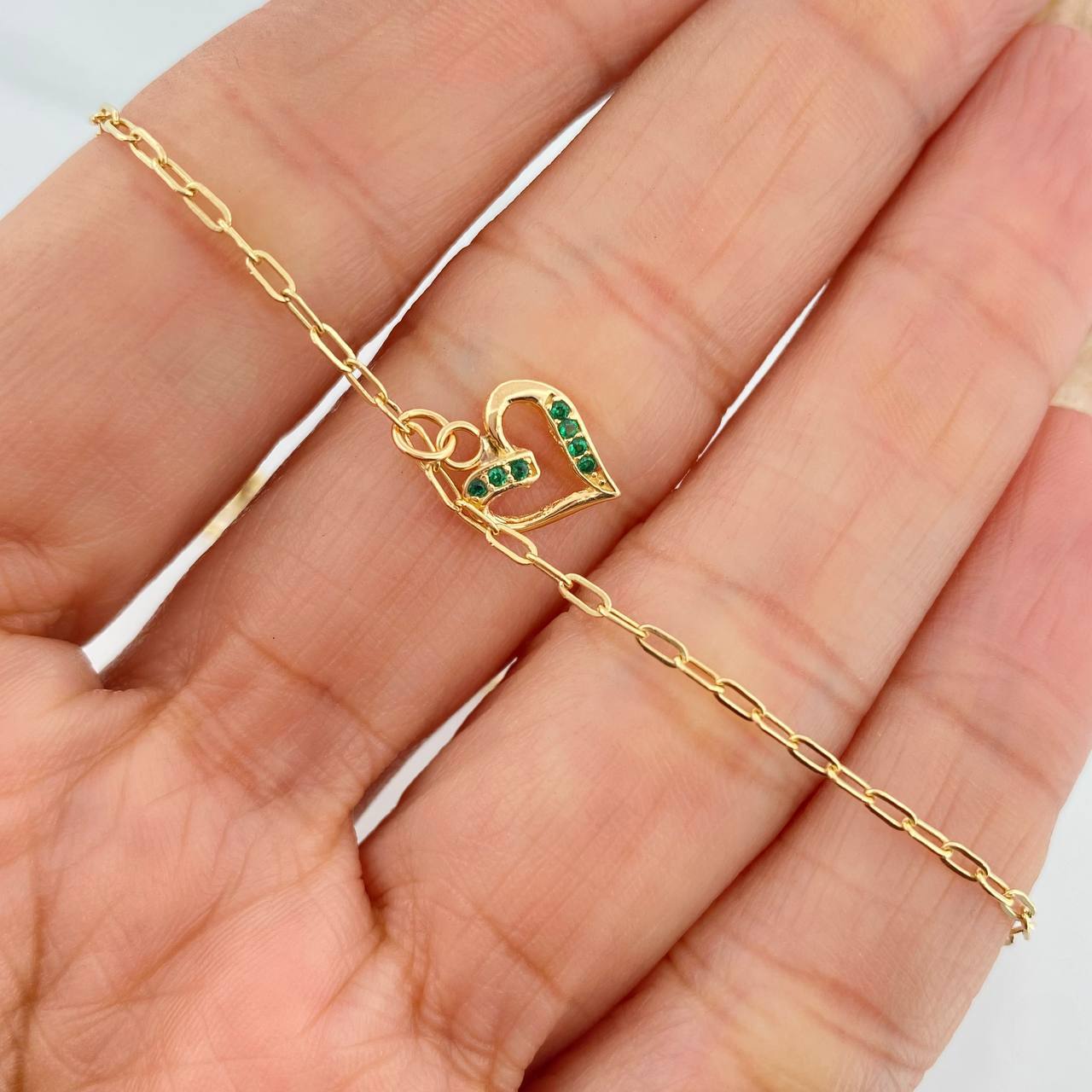 Tobillera Cajón Corazón 1.85 g / 25 cm / 4 mm Oro Amarillo 18K