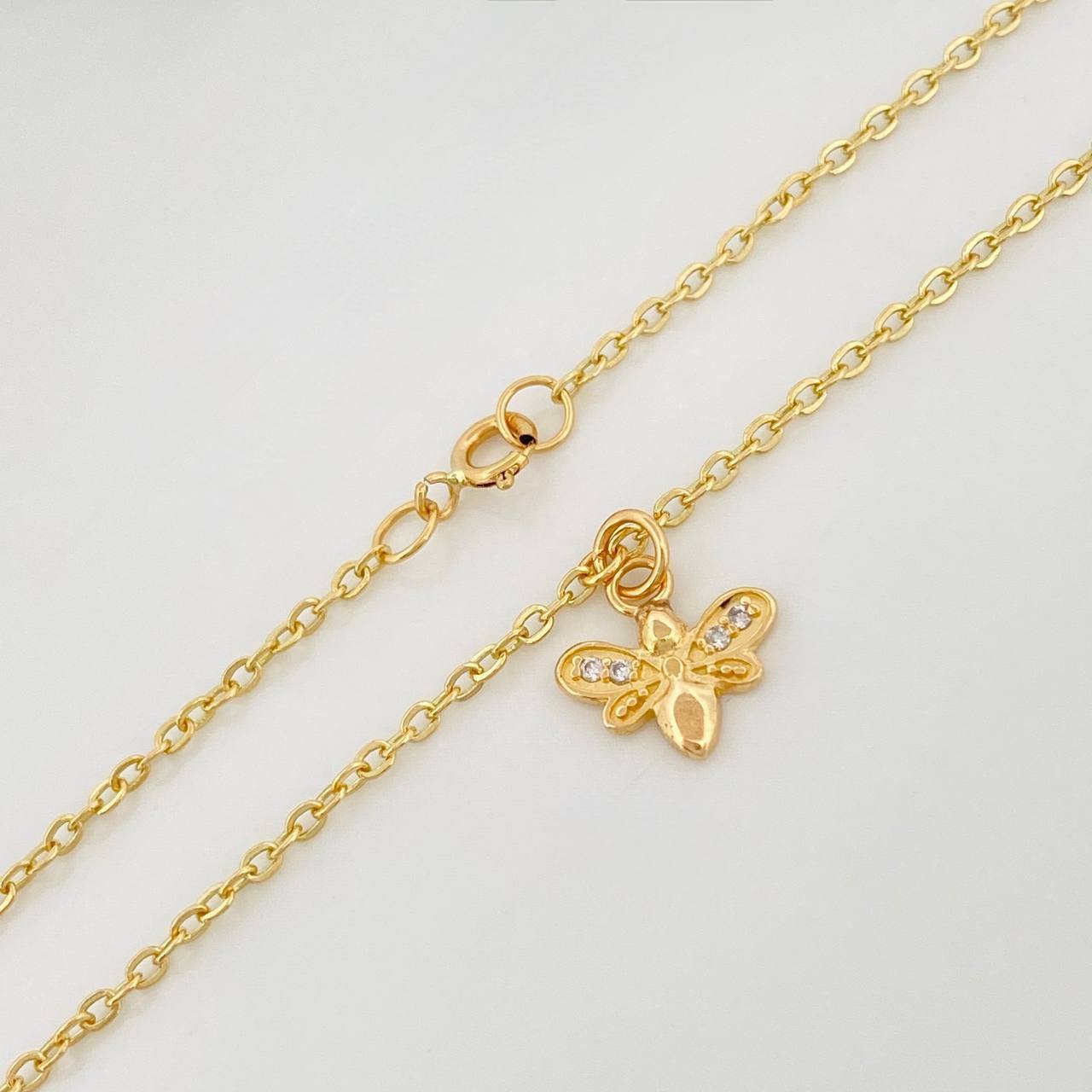 Tobillera Aro Seguido Mariposa 1.75 g / 25 cm / 4 mm Oro Amarillo 18K